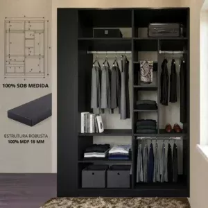 Closet Aberto Planejado Sob Medida Santorini 6 Cores