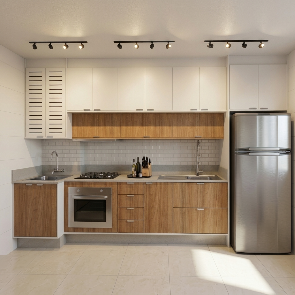 Cozinha planejada sob medida com lavanderia integrada, MDF 18mm, direto de fábrica