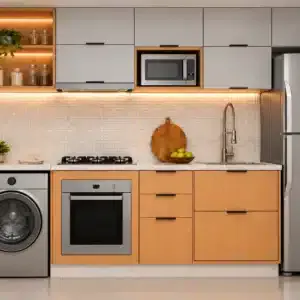 Cozinha Planejada Linare com  4 Metros em MDF 15 mm e Lavanderia Integrada